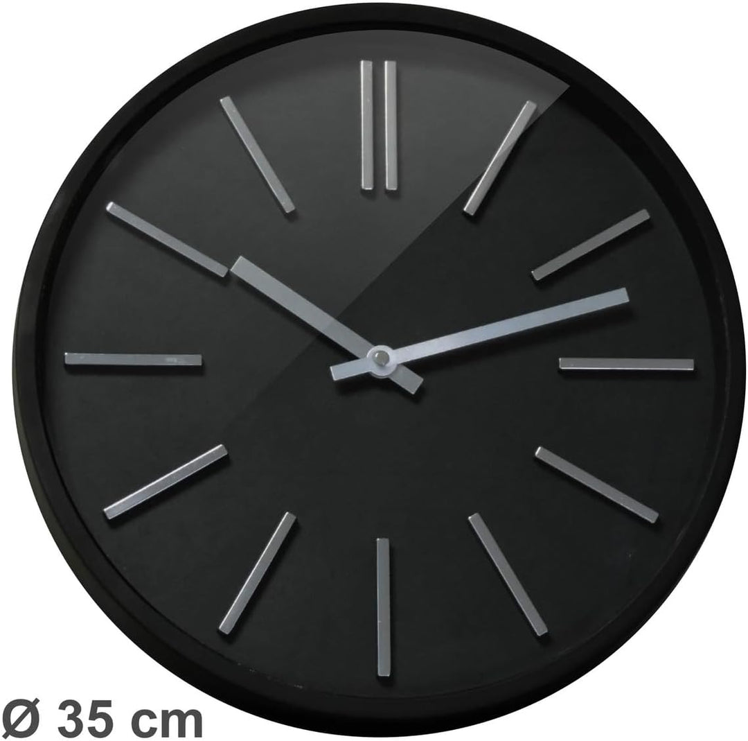 Orium 11045 Goma Wanduhr Kunststoff schwarz 35 x 4,8 x 35 cm