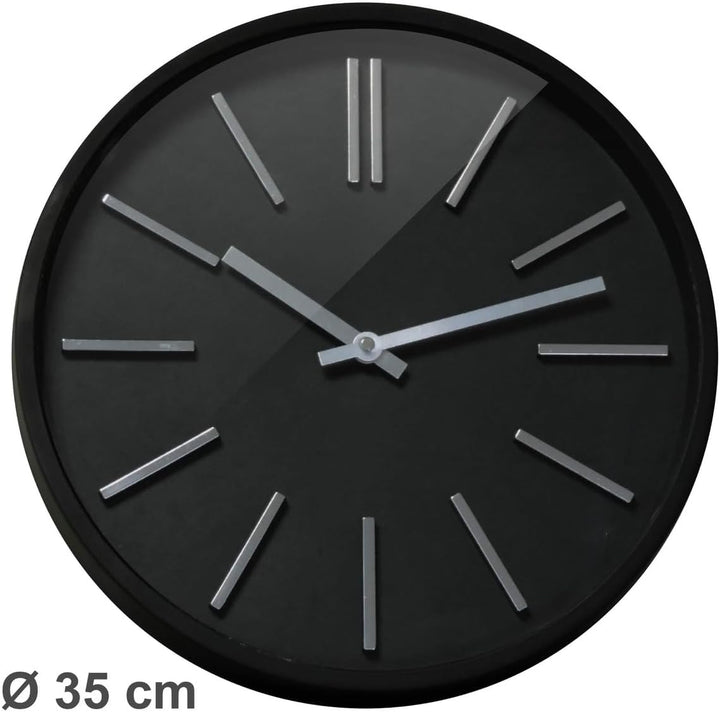 Orium 11045 Goma Wanduhr Kunststoff schwarz 35 x 4,8 x 35 cm