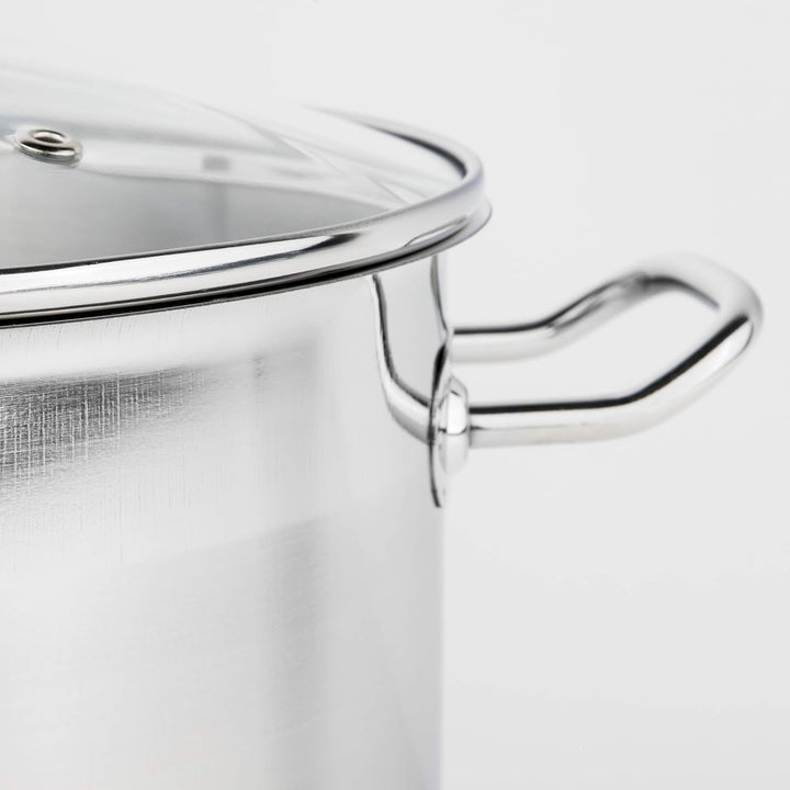 Haushalt International Universaltopf mit Glasdeckel (15l & 28cm Durchmesser) - 15 Liter Edelstahl To