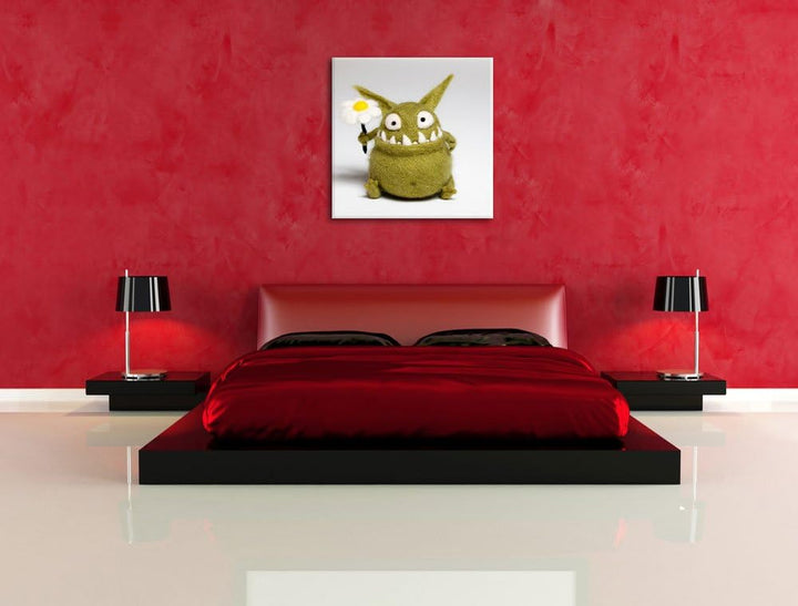 Pixxprint Where Are My Cookies? Lustiges Krümelmonster, Format: 70x70 auf Leinwand, 70x70