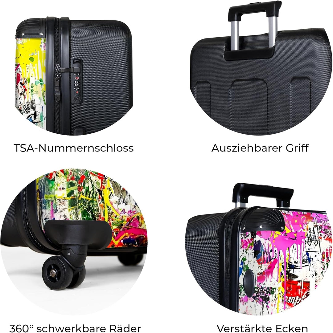Koffer XL Gross 77x51.5x28 cm Reisekoffer mit Rollen Leicht Trolley grosser Hartschalenkoffer Rollko