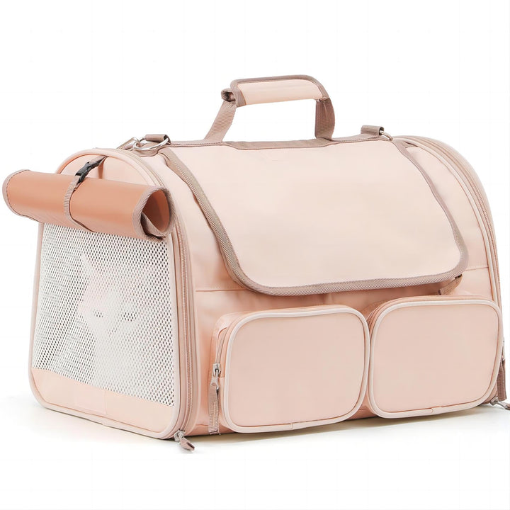 FUKUMARU Transportbox Katze, Faltbare Katzentransportbox, Transportbox Hund mit, Transportbox für Ka