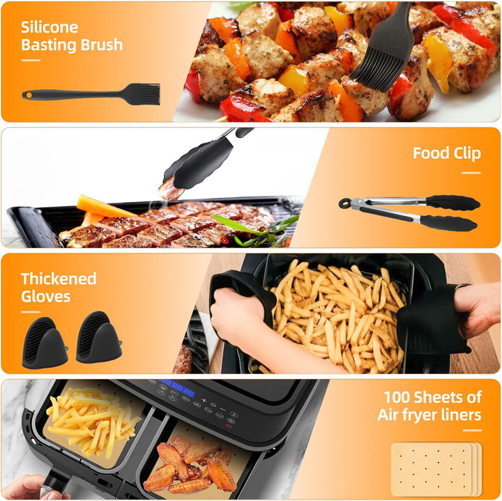 Silikonform Heissluftfritteuse Airfryer Zubehör für Ninja Foodi Max Dual Zone 9.5L Zubehör Heissluft