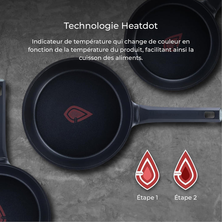 MasterPRO Gastro Reeco - Kochgeschirr-Set aus Aluminiumguss - 3 Pfannen 28, 24 und 20cm - 1 Schöpflö
