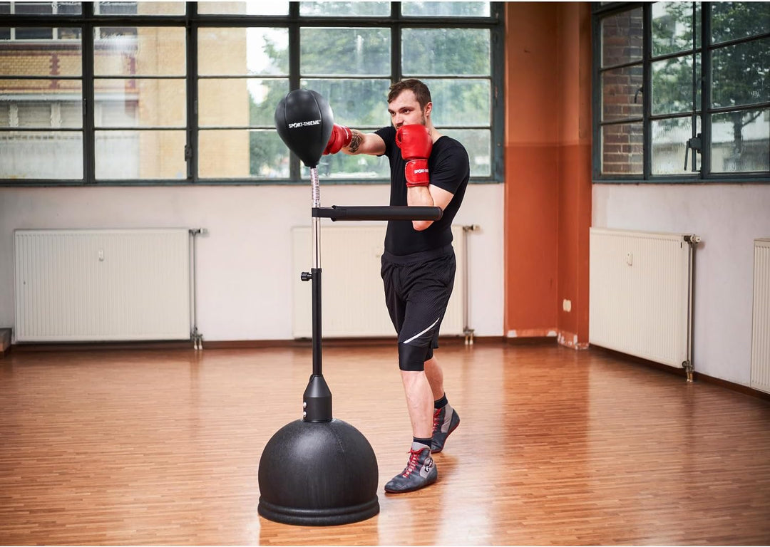 Sport-Thieme Punchingball mit Standfuss höhenverstellbar | Profi-Standboxsack mit Ausleger u. Feder