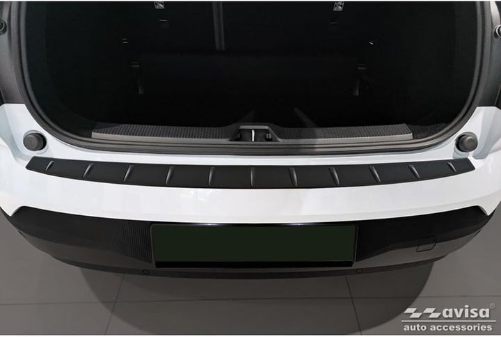 Avisa Matt-Schwarz Edelstahl Heckstossstangenschutz kompatibel mit Volvo EX30 2023- 'Ribs', Mattschw