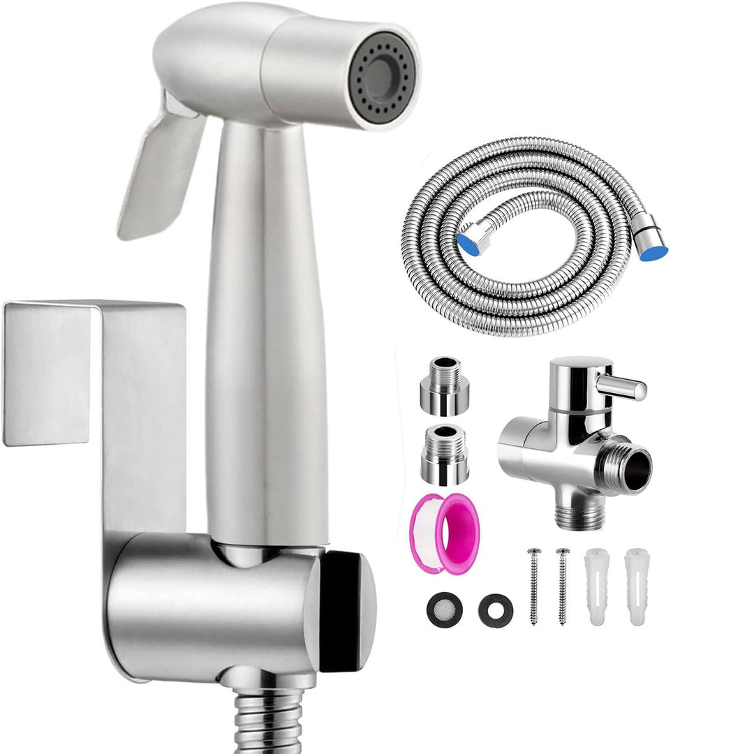 Bidet Handbrause Set, WC-Sprühflasche,Premium Edelstahl Gebürstet Bidet Handbrause, Bidet Sprayer fü