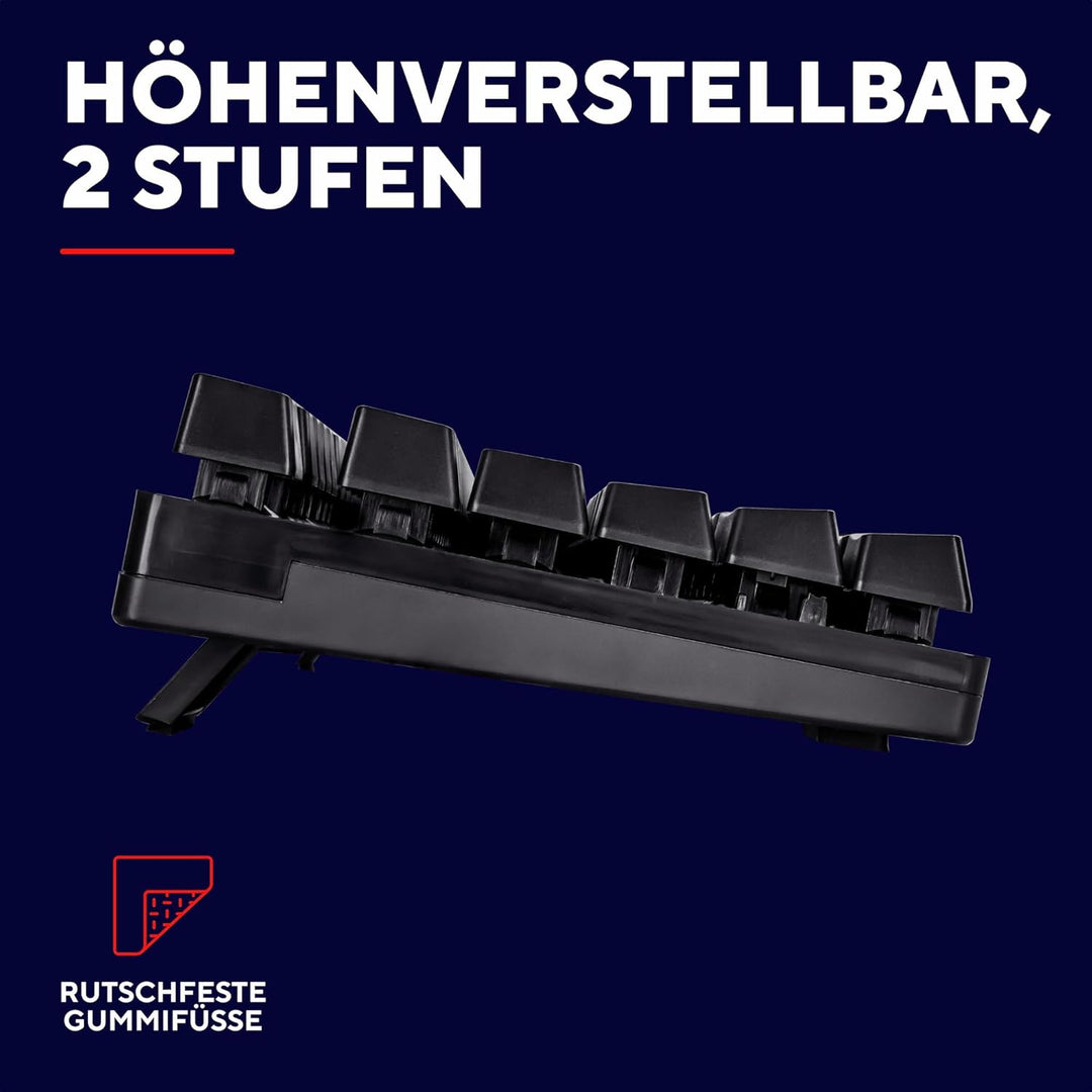 Trust Gaming GXT 835 Azor Gaming Tastatur mit Beleuchtung Deutsches QWERTZ Layout, Tastaturlayout in