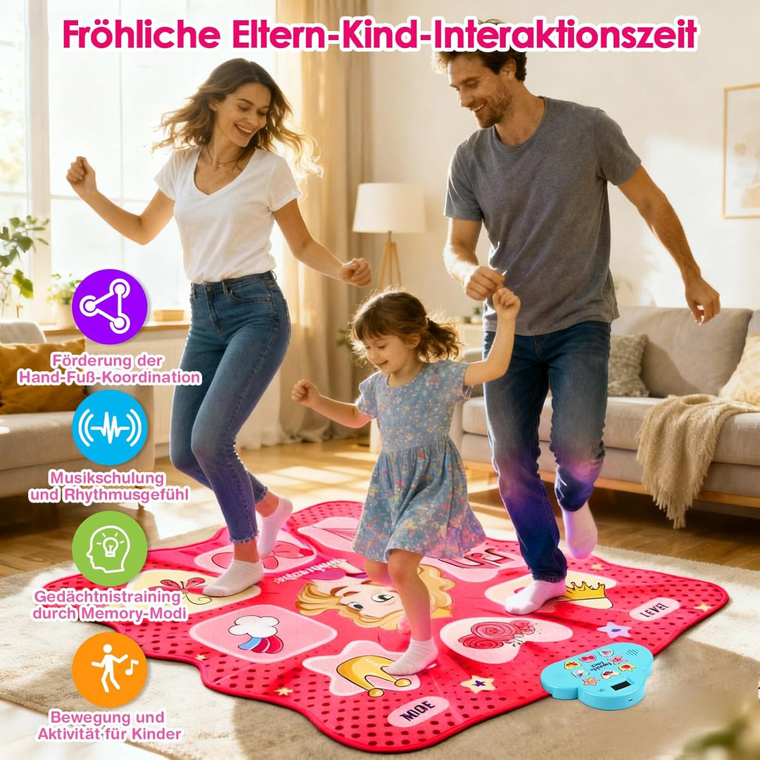 GuKKK Tanzmatte Spielzeug Mädchen Geschenk Kabelloses Bluetooth Elektronisches Tanzspiel mit 4 Spiel