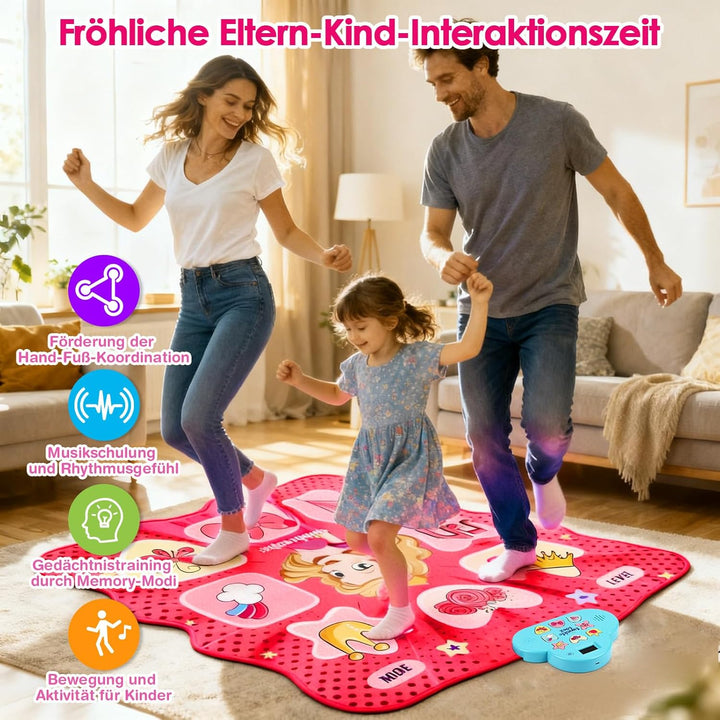GuKKK Tanzmatte Spielzeug Mädchen Geschenk Kabelloses Bluetooth Elektronisches Tanzspiel mit 4 Spiel