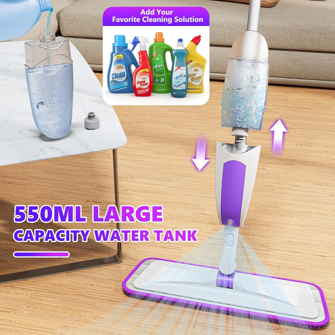 Wischer mit Sprühfunktion Sprühwischer - SEVENMAX Wischmopp Bodenwischer mit Sprühfunktion und 3 Mik