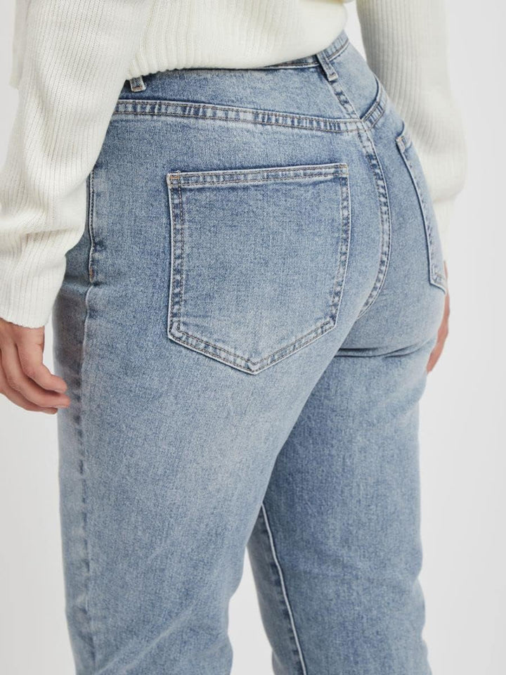Vila Damen Vimommie Dl Hw Mom LBD-Noos Jeans 36W / 32L Light Blue Denim, 36W / 32L Light Blue Denim