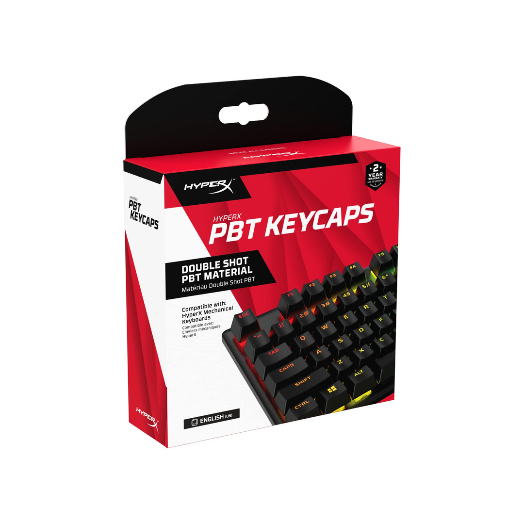 HyperX PBT Keycaps – Kompletter Tastensatz, Double Shot PBT-Material, Englisches (US) Layout, 104, B