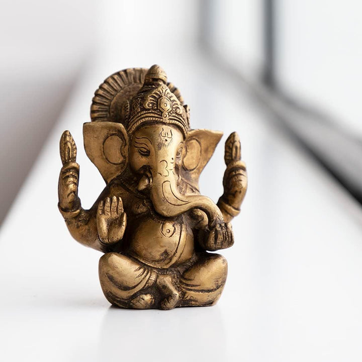 Bodhi Ganesha Statue, Messing ca. 12 cm, 12 cm