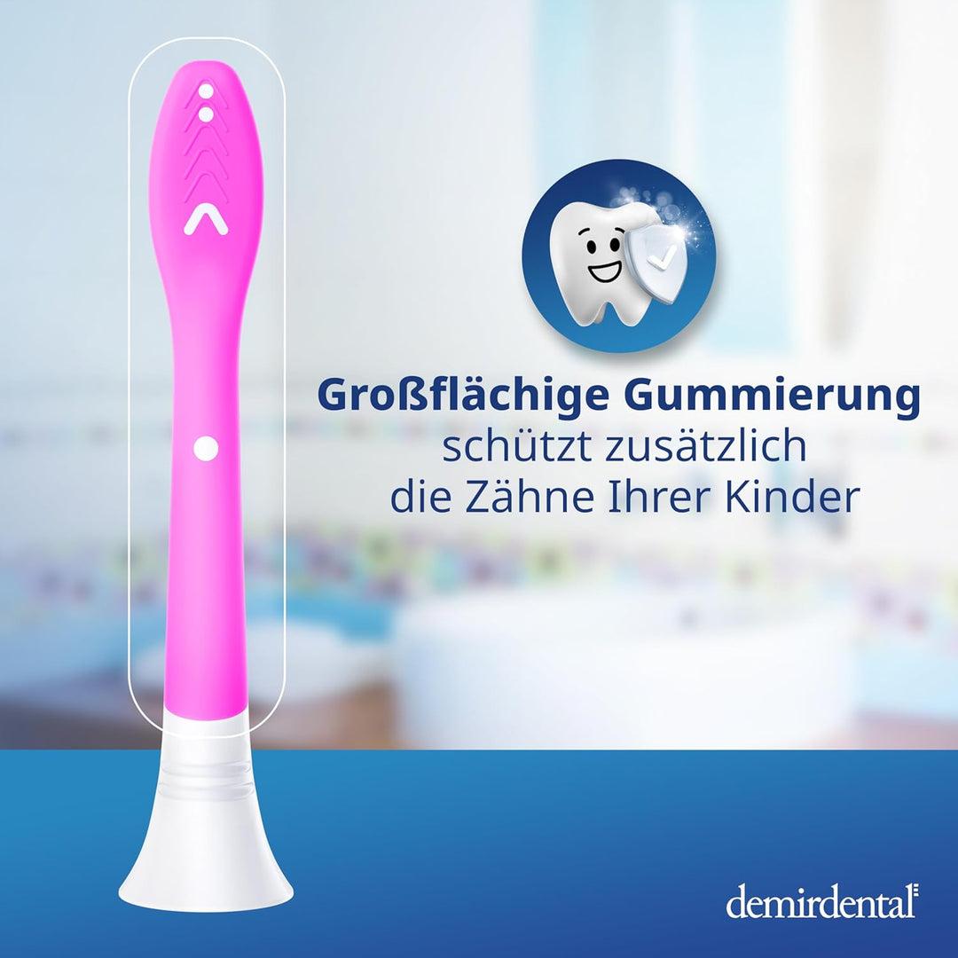 demirdental Kinder Ersatzbürsten passend für Philips Sonicare Kids, Bürstenköpfe ab 7 Jahre, entspri