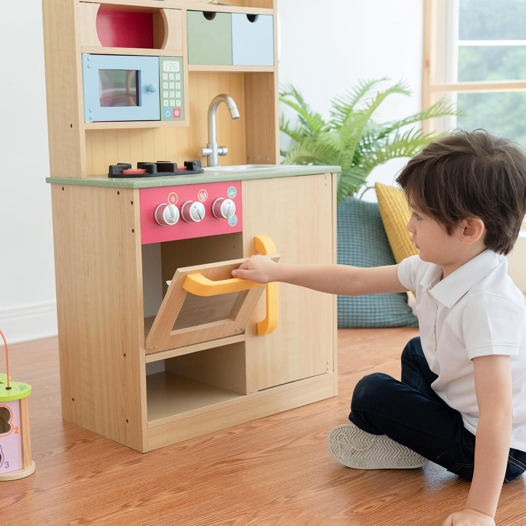 Teamson Kids Kinderküche Spielküche Holz Kinderspielküche Holzküche TD-11708A Mehrfarben, Mehrfarben