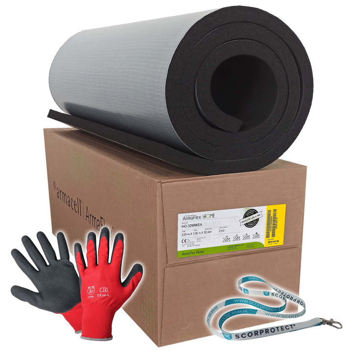 ORIGINAL Armacell ArmaFlex HOME Kautschuk Platte selbstklebend (Nachfolger für die XG Platte) + Hand