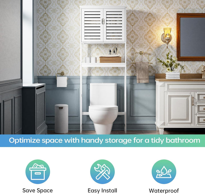 SMIBUY Bad Lagerung Regal mit Schrank, Bambus über die Toilette Veranstalter Rack, freistehende Toil