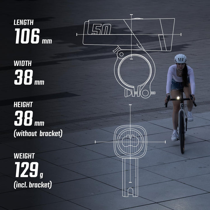 SIGMA LED Fahrradlicht Set Aura 50/ Hiro 10 | StVZO zugelassenes, akkubetriebenes Vorderlicht und Rü