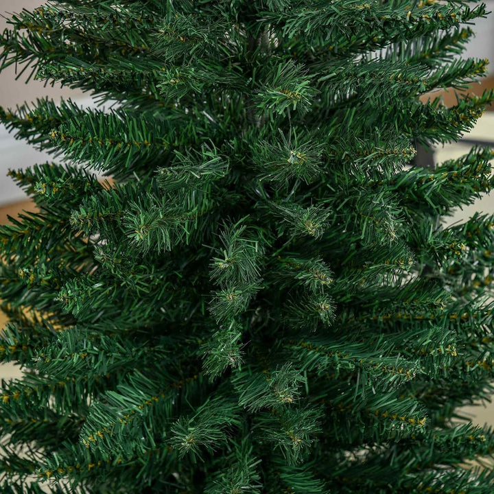 HOMCOM Künstlicher Weihnachtsbaum 1,5 m, Schmaler Christbaum mit Ständer, 294 Äste, Zerlegbar, Weihn