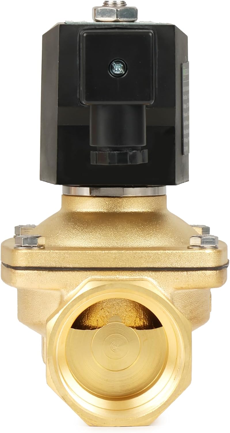 U.S. Solid Solenoid Valve Magnetventil Messing G 1 1/2" 230V AC stromlos geschlossen NC 0-10 bar, el