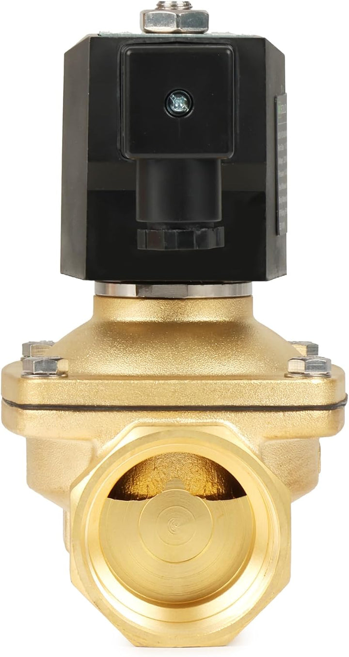 U.S. Solid Solenoid Valve Magnetventil Messing G 1 1/2" 230V AC stromlos geschlossen NC 0-10 bar, el