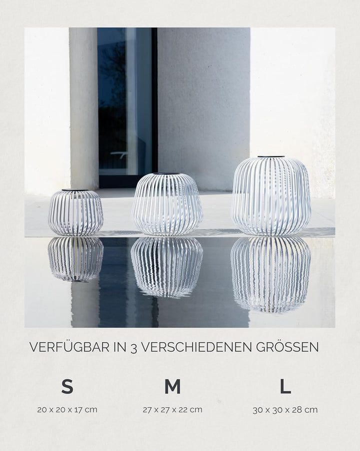 LUUK Studio Moderne Outdoor Solarlampe SOLIS, LED Tischlaterne &amp; Windlicht für Garten, Balkon &amp; Terr