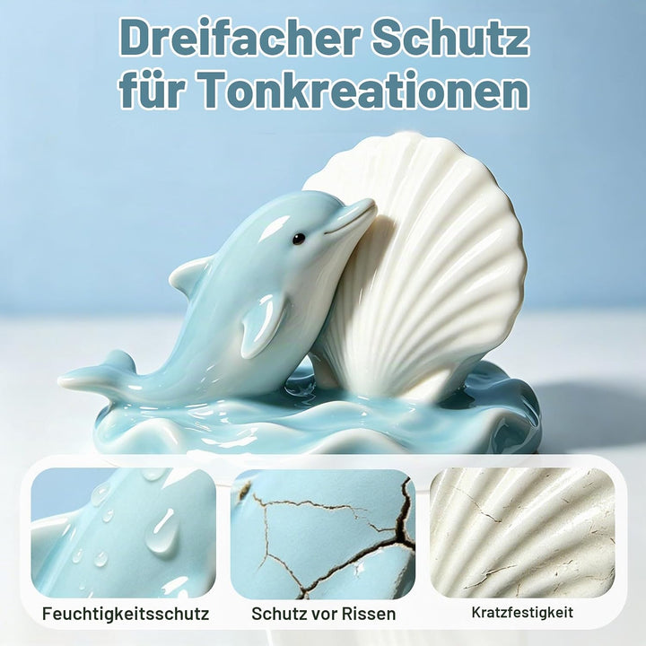 HOMY ARTY Glasur für Ton lufttrocknend, 200 ml Hochglanz-Spraylack