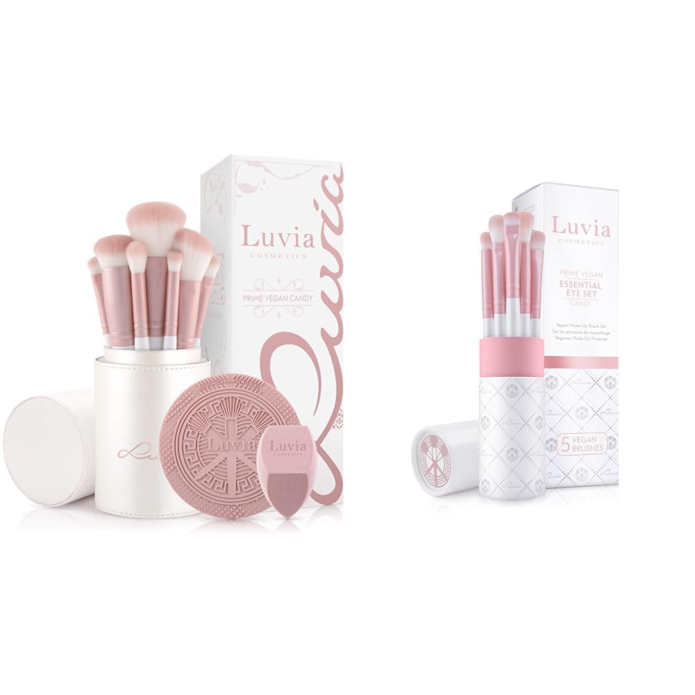 Make-up Pinselset Luvia, Prime Vegan Pro - Candy &amp; Augenpinsel-Set Luvia, Essential Eye Brush Set, 5