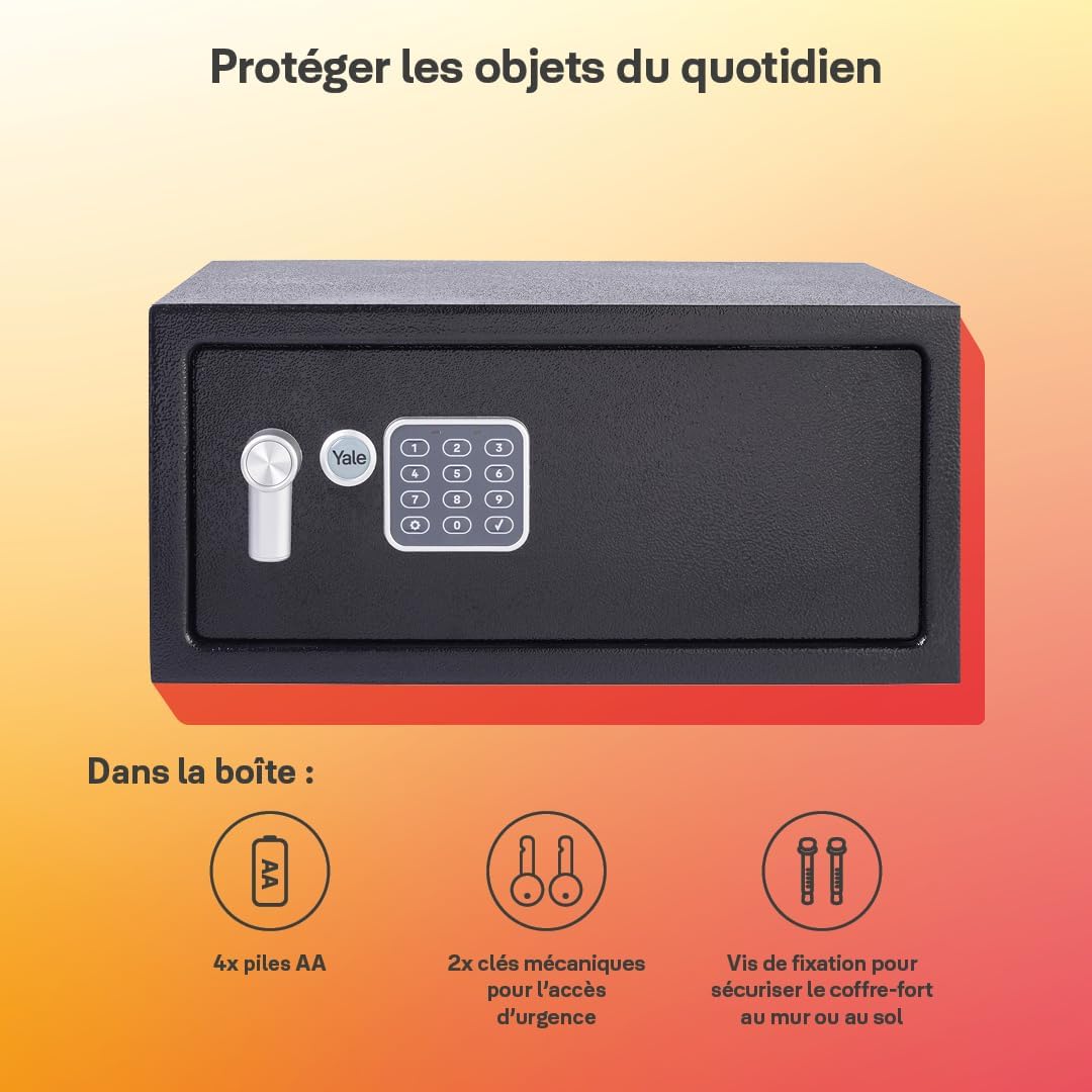 Yale Elektronischer Tresor - Laptop - YLV/200/DB2 - Schwarz - Standardsicherheit Electronic Safe New