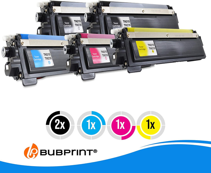 5 Toner kompatibel als Ersatz für Brother TN-230 TN-230BK TN-230C TN-230M TN-230Y für DCP-9010CN HL-