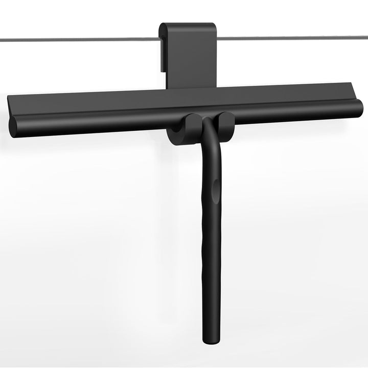 ecooe Silikon Duschabzieher 33cm Schwarz, Abzieher Dusche mit Halter, ohne Bohren Duschabzieher, Fen