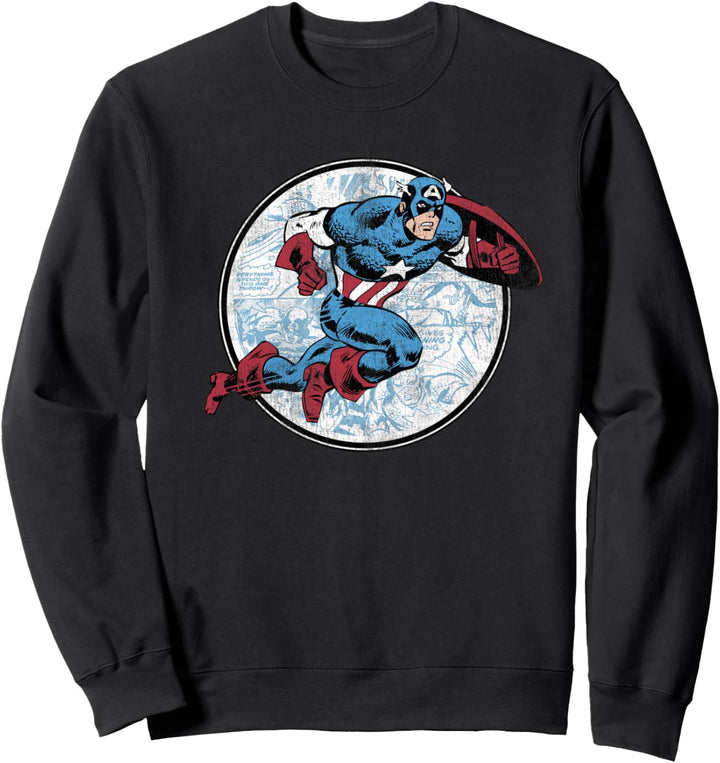 Marvel Captain America Circle Comic Fill Sweatshirt