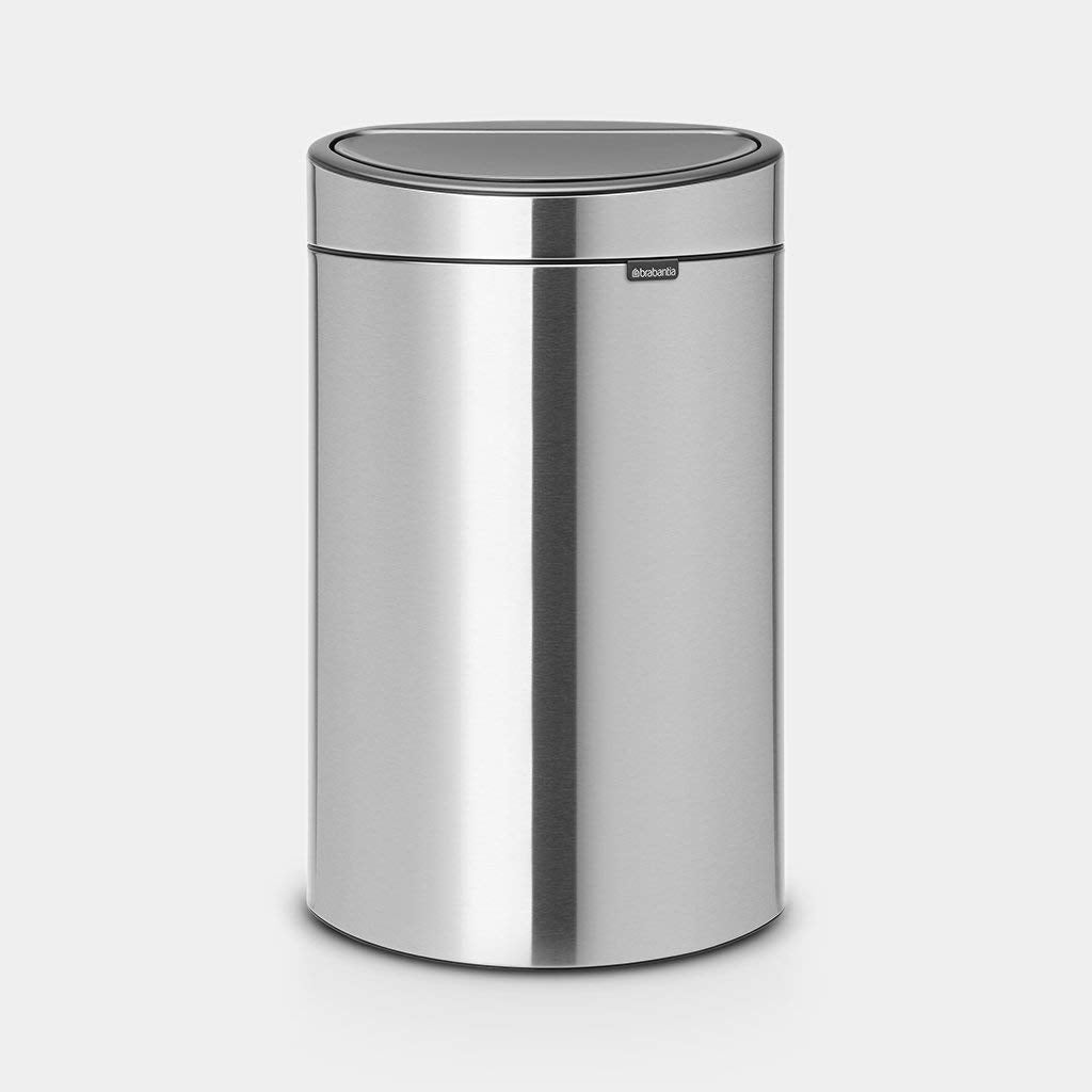 Brabantia 114823 Touch Bin New mit herausnehmbaren Kunststoffeinsatz, 40 L, Edelstahl, matt steel, 3