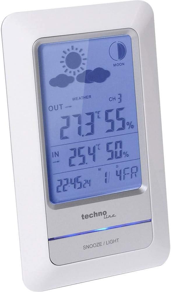 Technoline WS 6740 mit Vorhersage von Wettersituation, Anzeige von Mondphasen in Form von Icons, Wei