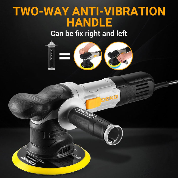 Exzenter Poliermaschine Auto 800W: DEKOPRO Doppelte Aktion poliermaschine Set mit 150MM Pad, 6-stufi