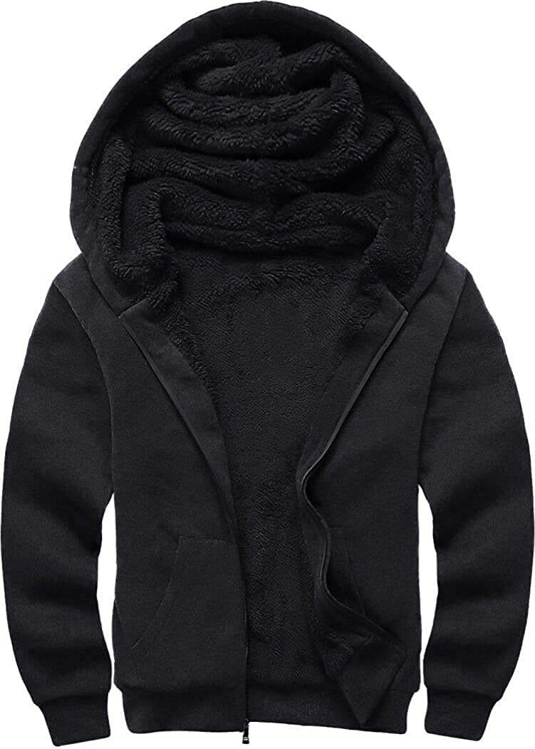 SwissWell Herren Fleecejacke Full Zip Kapuzenjacke Winter Sweatjacke mit Kapuze Gefütterte Hoodie Mä