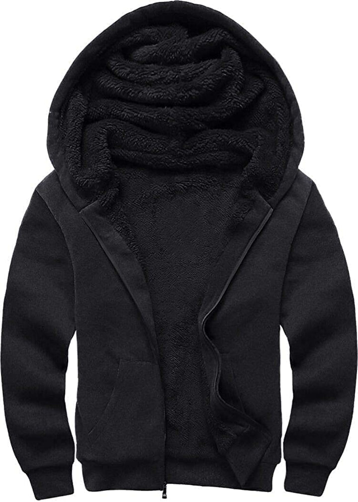 SwissWell Herren Fleecejacke Full Zip Kapuzenjacke Winter Sweatjacke mit Kapuze Gefütterte Hoodie Mä
