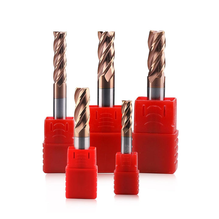5 Stücke Fräser Schaftfräser Hartmetall 4-Flöte, 6-12mm CED TiSiN Coat Spiralfräser Bit VHM CNC Bohr