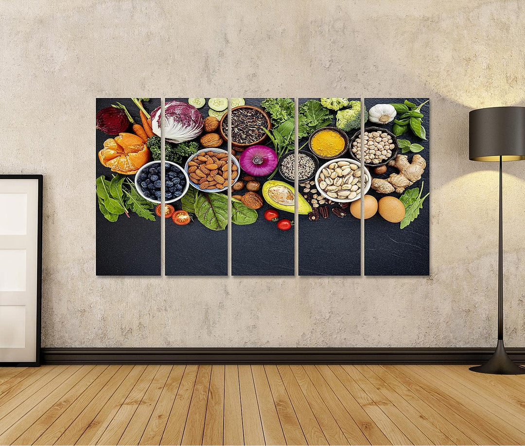 islandburner Bild auf Leinwand Zutaten Gesunde Lebensmittel Auswahl Lebensmittel Stein küchenbilder