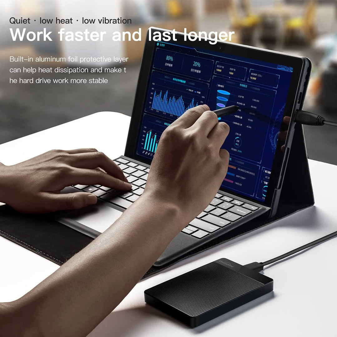 UnionSine Externe Festplatte 1TB ultradünn tragbar 2,5 Zoll USB 3.0, SATA, Festplattenspeicher für P