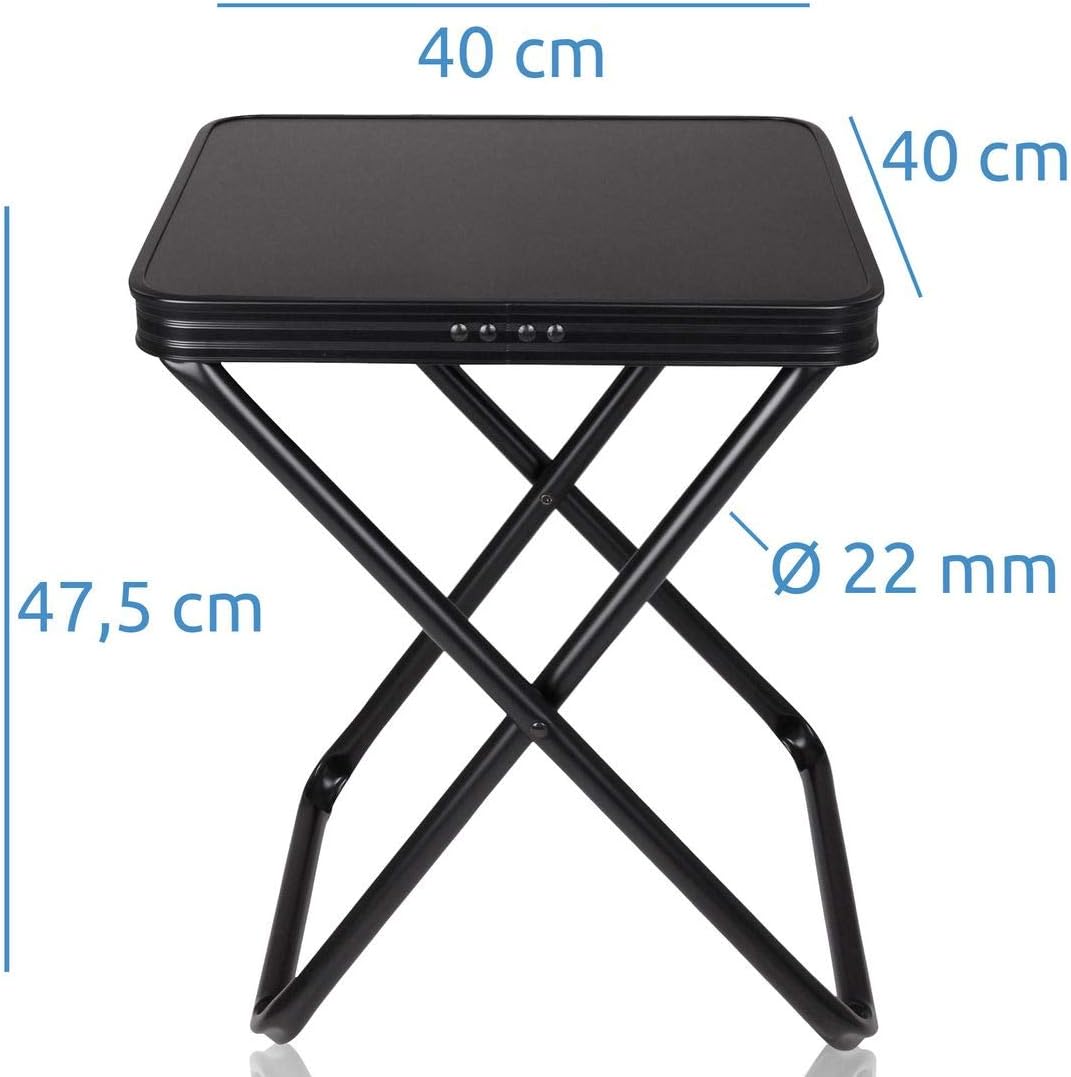 your GEAR Tavolino 3D Campinghocker mit Abnehmbarer Tischplatte, Aluminium Klapphocker, Beistelltisc
