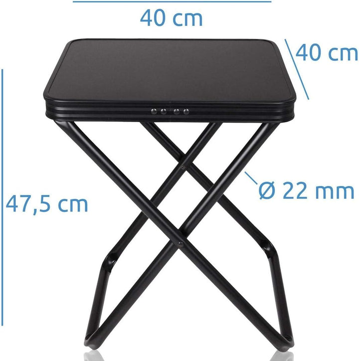 your GEAR Tavolino 3D Campinghocker mit Abnehmbarer Tischplatte, Aluminium Klapphocker, Beistelltisc