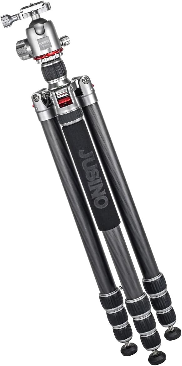 JUSINO Profi Traveller Karbon-Stativ Monopodfunktion TK-324C + Kugelkopf FGS-41 93cm Gesamthöhe mit