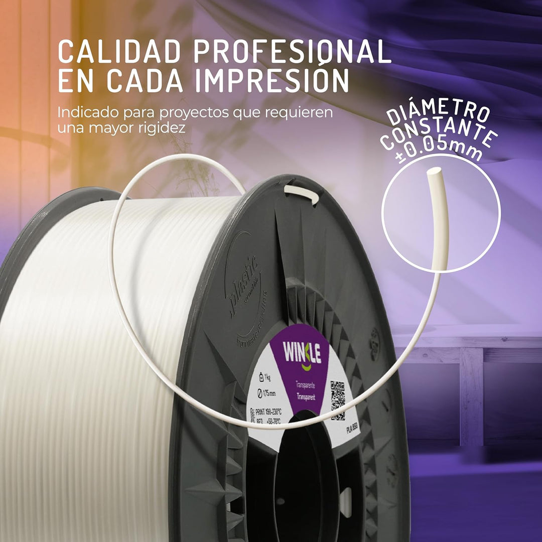 Winkle Pla 850 Filament | Pla 2,85 mm | 3D-Druck | Pla Ingeo 850 | 3D-Filament | Transparente Farbe