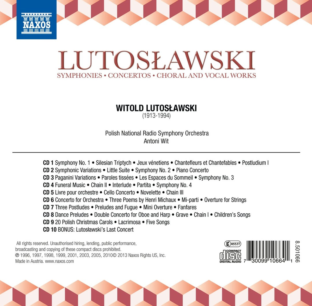Symphonies/Concertos/Choral and Vocal Works, Audio-CD