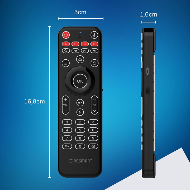 Orbsmart AM-1 Pro kabellose Airmouse mit Deutscher Mini-Tastatur