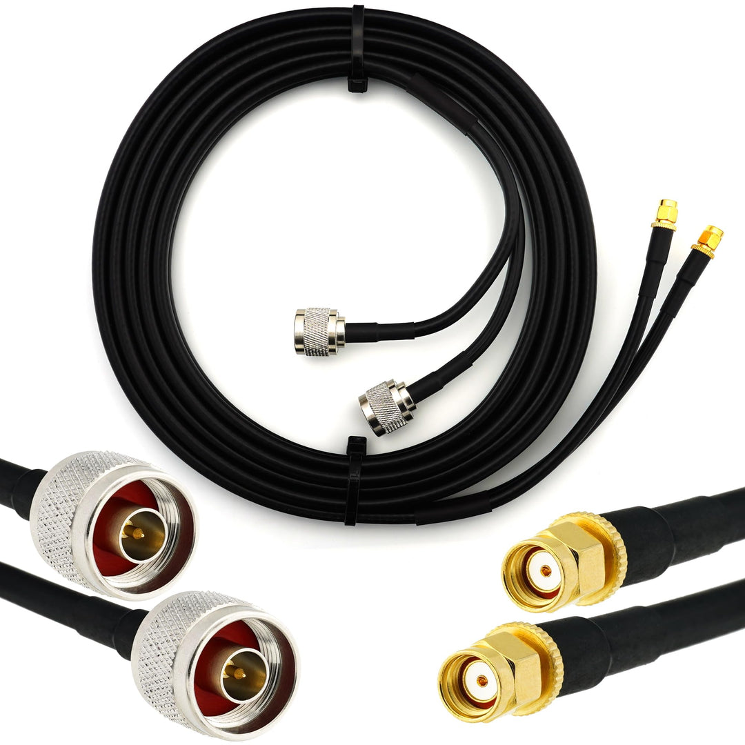 1m RP-SMA Stecker auf N Stecker Doppel-Koaxialkabel — HF-240 (LMR 240 Äquivalent) Twin Verlängerungs