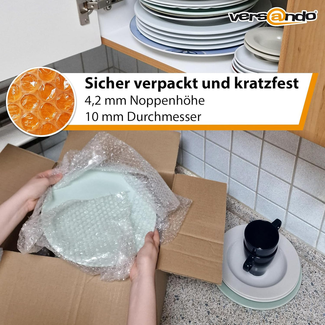 versando 4x Premium Luftpolsterfolie 50m x 0,3m Versand, Verpackung, Umzug Noppenfolie Bubble Wrap L