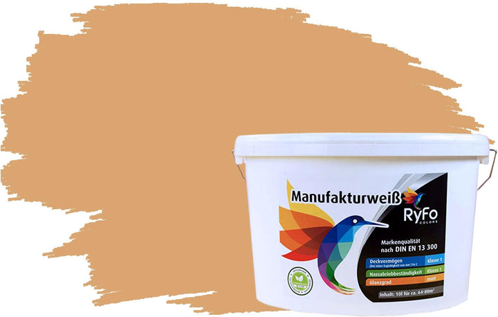 RyFo Colors Bunte Wandfarbe Manufakturweiss Amaretto 10l - weitere Braun Farbtöne und Grössen erhält